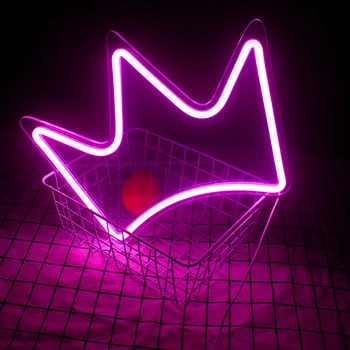  Wanxing неоновая светодиодная вывеска Crown Queen Desigh USB Power с выключателем для розовых девочек, настенное Искусство для бара, магазина, вечерние, кавайный декор для комнаты