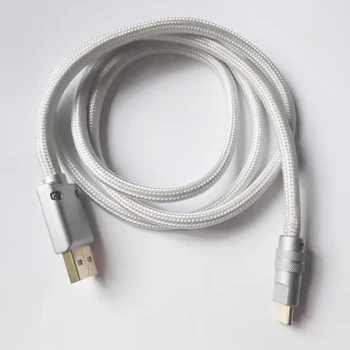  8-Жильный кабель из чистого серебра, супер мягкий OTG USB A-USB B, кабель USB-C Type-C, кабель USB A DAC