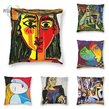  Наволочка Пабло Пикассо из персиковой кожи с абстрактным принтом Граффити, Декор для свадебной вечеринки, гостиная, Удобный диван, Роскошная наволочка