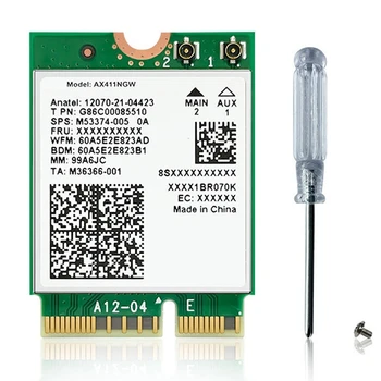  Беспроводная сетевая карта AX411, трехдиапазонный сетевой адаптер Wifi 6E, 5374 Мбит/с, Сетевая карта поддерживает Bluetooth 5.3