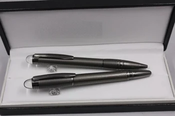  2022 Новая Роскошная Ручка Mon Mb Металлическая Midnight Серебристо-Серая Черная (105648) Шариковая Ручка-роллер Blanc Ink Pen без коробки