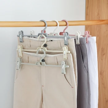  Вешалка для юбок Противоскользящая Вешалка для брюк Многофункциональная Детская Вешалка С Регулируемым Зажимом, Экономящий пространство Органайзер для шкафа для хранения