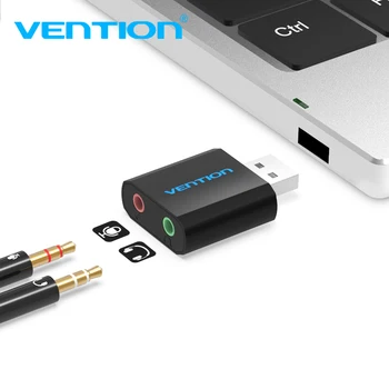  Звуковая карта Vention USB Аудиоинтерфейс USB Внешний 3,5 мм микрофон Аудиоадаптер Звуковая карта для ноутбука Звуковая карта гарнитуры PS4