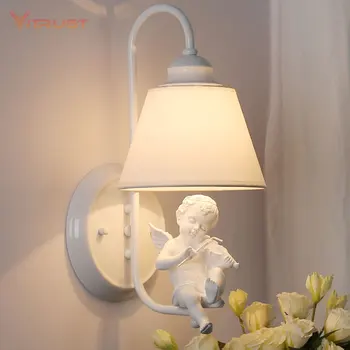  Настенный светильник Nordic Angel в садовом стиле, настенный светильник, Прикроватные декоративные лампы для спальни