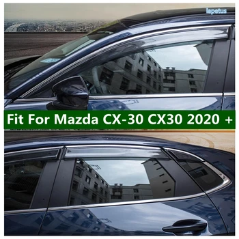  Lapetus Автомобильный Козырек Для Наружного Окна, Стайлинг, Подходит Для Mazda CX-30 CX30 2020 - 2022 Солнцезащитный Козырек, Дождевик, 6 Шт., Аксессуары