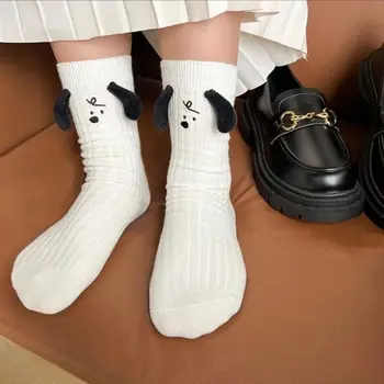  Белые носки с ушками для 3D кукол, Креативный подарок, Уличная одежда, Дышащие носки до середины бедра, Спортивные носки из полиэстера и хлопка, Унисекс