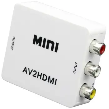 2 ШТ RCA-HDMI AV-HDMI Full HD 1080P AV2HDMI Mini AV-HDMI Converte Преобразователь сигнала для ТВ VHS видеомагнитофона Показаны записи DVD