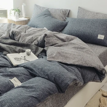  Мыть хлопок и белье 4 комплекта постельного белья-хлопок японский простой стиль чистый цвет пододеяльник одеяло постельные принадлежности одеяло набор постельных принадлежностей