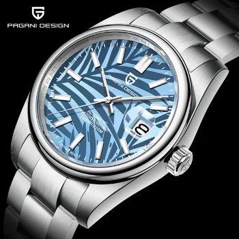  Дизайн PAGANI, 39 мм, Мужские механические наручные часы с пальмовым листом, Модные Роскошные Автоматические часы для мужчин, сапфировое зеркало NH35A reloj hombre