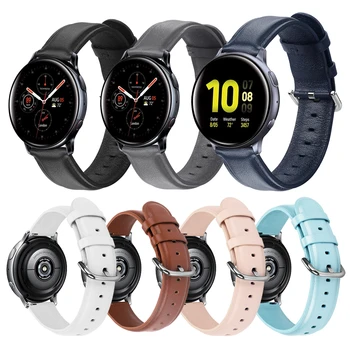  20 мм 22 мм кожаный ремешок 46 мм 42 мм активный 2 ремешок для Samsung Galaxy watch Huawei watch GT 2e ремешок amazfit GTR 40 мм 44 мм