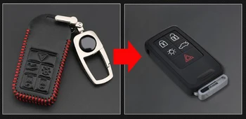  Чехол для ключей от автомобиля из натуральной кожи, кошелек для Volvo XC60 S80 S80L, 5 кнопок, сменный держатель для ключей