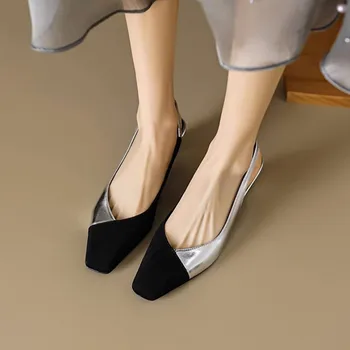  2023 Модные женские туфли-лодочки; Летние туфли-лодочки для женщин; Офисная обувь на высоком каблуке 4,5 см; OL; Удобная рабочая обувь на каблуке; Женские Босоножки;