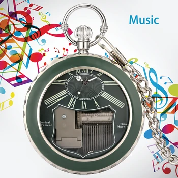  Лебединое озеро Музыка Мелодия дисплей Кварцевые Карманные часы Шарм Винтажный Кулон Большого Размера Музыкальные Карманные часы Подарки Мужчинам Женщинам