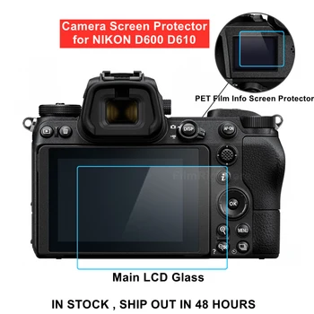  для камеры Nikon D600 D610, закаленное защитное самоклеящееся стекло, основной ЖК-дисплей + Защитная пленка для информационного экрана, защитный чехол