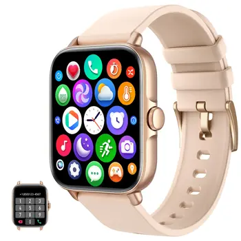  Смарт-часы (прием вызова / набор номера), умные часы с полным сенсорным экраном для телефонов Android и iOS, Совместимый фитнес-трекер с пульсом