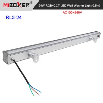  MiBoxer 0,5 м 24 Вт светодиодный светильник для Омывания Стен RGB + CCT Водонепроницаемый IP66 AC100 ~ 240 В Высоковольтный Затемняющий наружный Светильник 2,4 Г Пульт Дистанционного управления