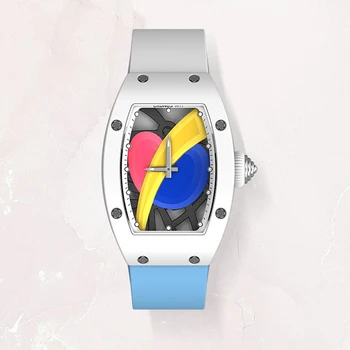  CRONUSART Керамический корпус Женские механические часы Love Rainbow Elements Сапфировое стекло Водонепроницаемые женские наручные часы