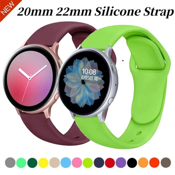  22 мм 20 мм Силиконовый ремешок для Samsung Galaxy watch 3/Huawei watch 3/Active 2 Мягкий спортивный браслет-напульсник Amazfit Bip band
