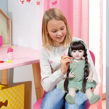  21 дюйм Яркие Утяжеленные куклы для роли в детской комнате с плетеными волосами Куклы