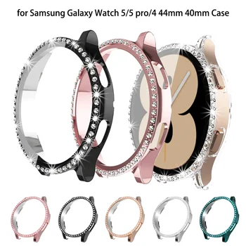  Чехол с бриллиантами для Samsung Galaxy Watch 5/5 pro/4 44 мм 40 мм, чехол для ПК, Универсальный Защитный бампер Galaxy watch4 classic 42 мм 46 мм