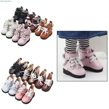  Обувь для мини-куклы, Обувь на цепочке, Обувь из искусственной кожи с высоким берцем Для американской куклы Paola Reina и куклы 1/6 BJD Blythe EXO, Подарок для Девочки