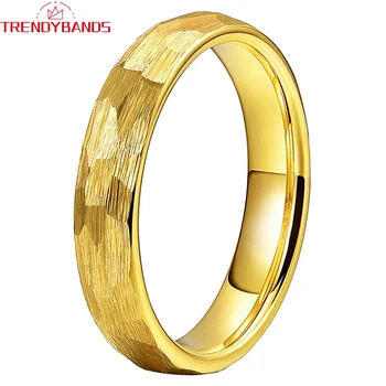  Обручальное кольцо из вольфрама с кованым кольцом оптом 4 мм для мужчин и женщин, Куполообразная матовая отделка, Комфортная посадка