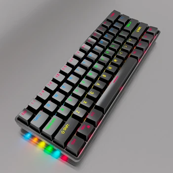  Беспроводная игровая клавиатура 2,4 G, 61 клавиша, механическая RGB-клавиатура, 3 режима, GK023, 2000 мАч, 18 световых эффектов для офиса, занимающегося киберспортивными играми