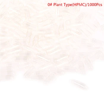  1000 шт. Растительный муслим HPMC Пустая капсула для лекарств 0 # Прозрачная таблетка