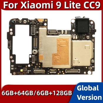  Разблокированная материнская плата Для Xiaomi Mi 9 Lite 9lite CC9 MiCC9 Материнская плата Logic Board 64GB 128GB Global ROM С установленным Google