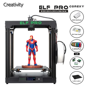  Креативный комплект для 3D-принтера 300X300X360 зона печати FDM ELFPRO 3dPrinter использует линейные направляющие, двойная ось Z более стабильна