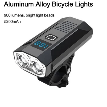  Велосипедная фара Водонепроницаемый Велосипедный фонарь 900LM USB Перезаряжаемый Дисплей питания MTB Велосипед Передний фонарь Из алюминиевого Сплава Велосипедный фонарь