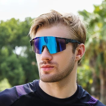  Новые модные солнцезащитные очки Европейского стиля Мужские уличные красочные спортивные велосипедные очки