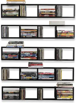  Плавающие полки для Хранения компакт-дисков DVD-дисков для видеоигр 34 дюйма, Набор полок-органайзеров для хранения кубов из 5