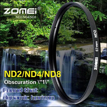  ZOMEI 52 мм 55 мм 58 мм 62 мм 67 мм 72 мм 77 мм 82 мм Фильтр нейтральной плотности ND2 ND4 ND8 ND для объектива Canon Nikon Olympus Pentax Hoya
