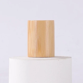  16 мм Колпачок из натурального бамбука для бутылочки с роликом, Бамбуковая деревянная завинчивающаяся крышка для бутылки с эфирным маслом, бутылка для косметической упаковки многоразового использования