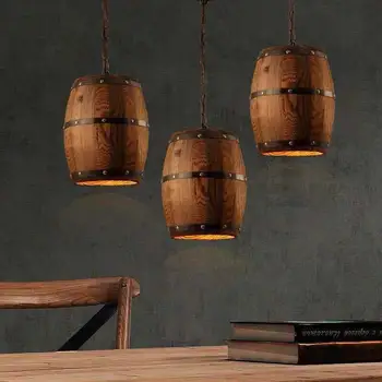  Подвесной светильник в виде деревянной винной бочки, промышленная люстра, подходящая для освещения бара, кафе, ресторана Atomasphere