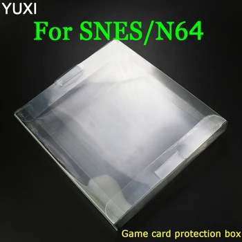  YUXI Clear прозрачный для SNES Для N64 Game box Защитный чехол CIB games пластиковый ПЭТ-протектор для игровых коробок Nintendo