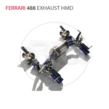  Выхлопная система HMD из титанового сплава Catback для Ferrari 488, автоматическая замена, модификация, Электронный клапан, Автомобильные аксессуары, Глушитель