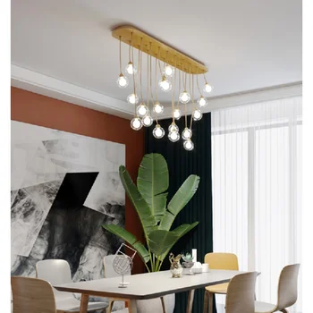  Светодиодный подвесной светильник Роскошный потолочный обеденный зал G9 стеклянный шар подвесной с несколькими головками кофейный/золотой кухня современная
