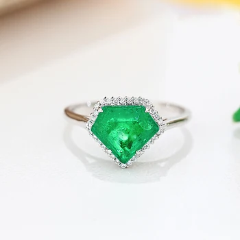  Оригинальный дизайн S925 серебро изумруд драгоценный камень женское кольцо с регулируемым открытием света роскошные сверкающие романтические украшения