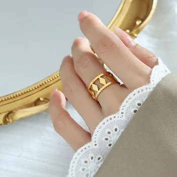  Французское выдалбливаемое кольцо, простой стиль, простая мода, мужские и женские стальные кольца, ювелирные аксессуары