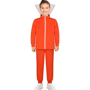  Векторная форма для Косплея, Куртка Для взрослых и детей, Брюки Ярко-Оранжевого Цвета, Спортивный костюм, Костюмы для вечеринки на Хэллоуин, Cos Outiftis