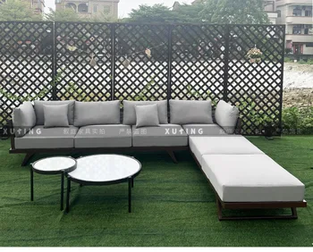 Уличная мебель, сад во внутреннем дворе, веревочный диван для отдыха, жилая вилла на открытом воздухе, журнальный столик с кроватью из искусственного дерева