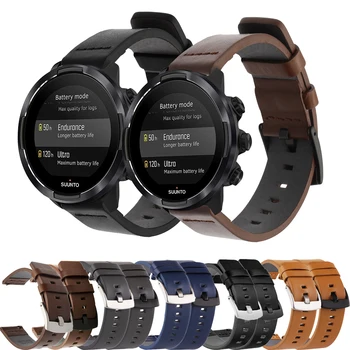  Ремешок для часов из натуральной Кожи, ремешок-браслет 24 мм для Suunto 7 9/Suunto 9 baro Sport Watch Band, Быстроразъемный Ремешок Для Наручных часов