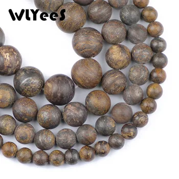  WLYeeS Матовые бусины из натурального камня Бронзово-серый камень 6, 8, 10, 12 мм, Круглые Свободные бусины для женщин, Ювелирные изделия, Ожерелье, браслет, Изготовление DIY