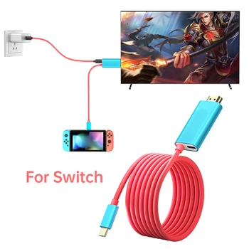  4K HDMI-совместимый кабель для HD-проекции Switch/Oled PC TV USB Type C-HDMI-совместимый конвертер-адаптер для Nintendo Switch