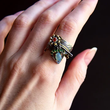  Брелоки с зеленым опалом, Уникальный дизайн, обещающие ювелирные изделия высшего качества, быстрая доставка, кольцо на палец с листьями для женщин