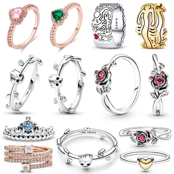  Оригинальное кольцо из стерлингового серебра 925 Пара Женщин, Обручальное Свадебное кольцо из натурального стерлингового серебра, Роскошный модный ювелирный подарок