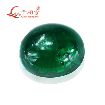  Овальная форма плоская задняя часть кабошон выращенный гидротермально изумруднозеленый цвет с незначительными трещинами включениями россыпью драгоценного камня