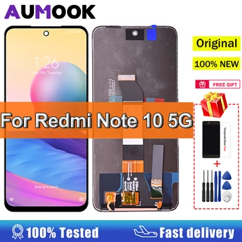  100% Протестированный Оригинальный ЖК-дисплей Для Xiaomi Redmi Note 10 5G ЖК-дисплей с Сенсорным экраном и Цифровым Преобразователем В Сборе Для Redmi Note 10 5g Lcd